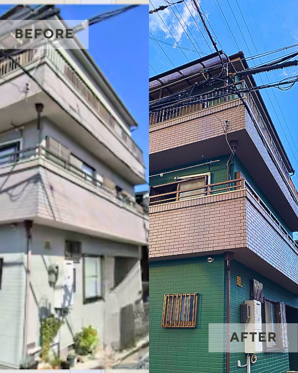 外壁塗装工事で雨漏りの不安を解消|70代おひとり住まいの戸建て事例【東大阪市】